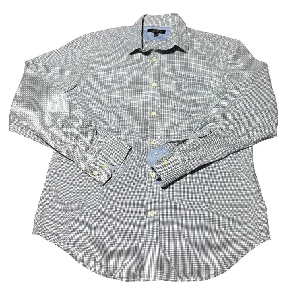 Banana Republic Tailored‎ Slim Fit Button Shirt Mens Large Check